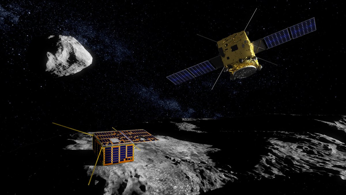 ESA_Tech's tweet photo. Final design of #AIMmission asteroid lander Mascot-2 unveiled today at @DLR Cologne https://t.co/34avwarFEB