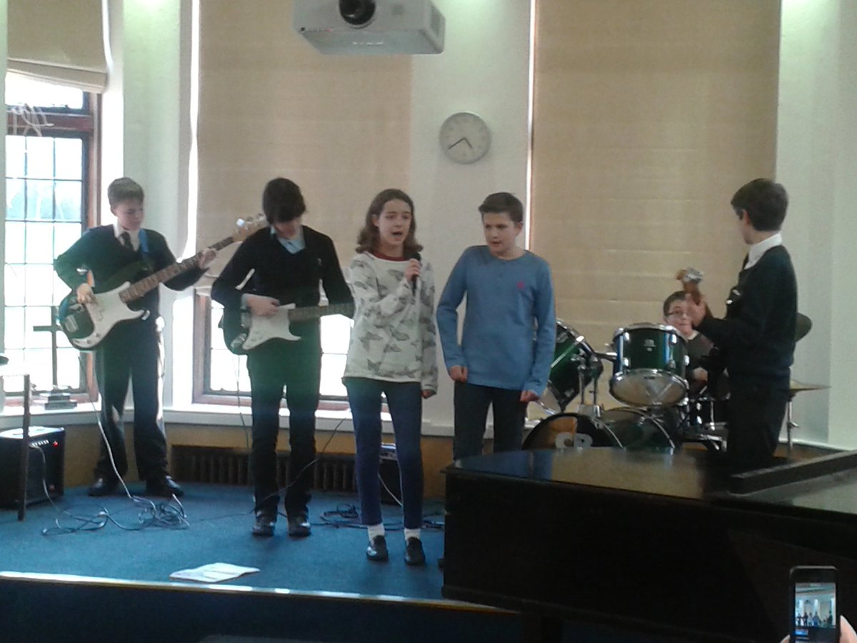 Some of our pupils joined by members of their rock school at this evening's informal concert. Great stuff!