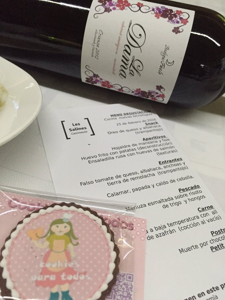 BodegasFaelo's tweet photo. Los detalles de bienvenida de @Cookiesparatodo en el menú de @LesSalinesGA son todo una "dulzura"😜 @felixcardona 👏🏻 https://t.co/cAYIL1Riag