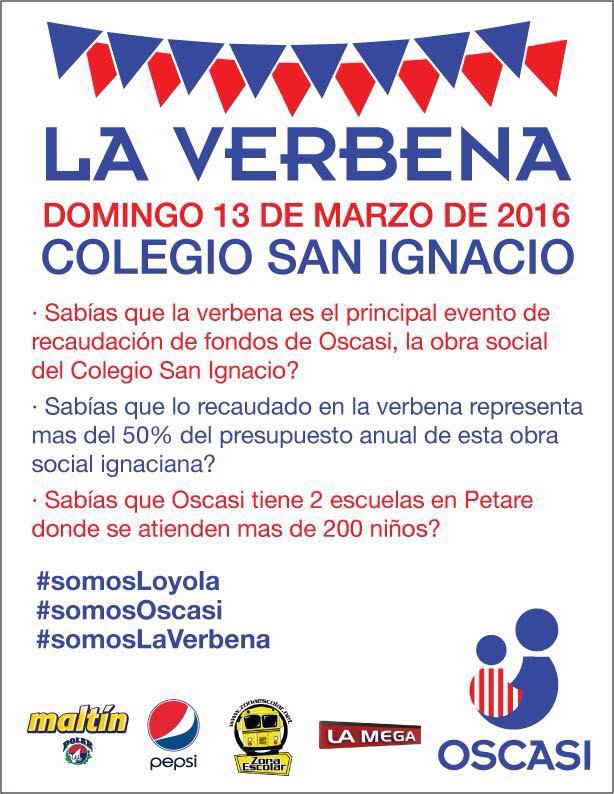 zonaescolar's tweet photo. Domingo 13 marzo #SomosLaVerbena #SomosOscasi #SomosLoyola https://t.co/we6FxZXSNH