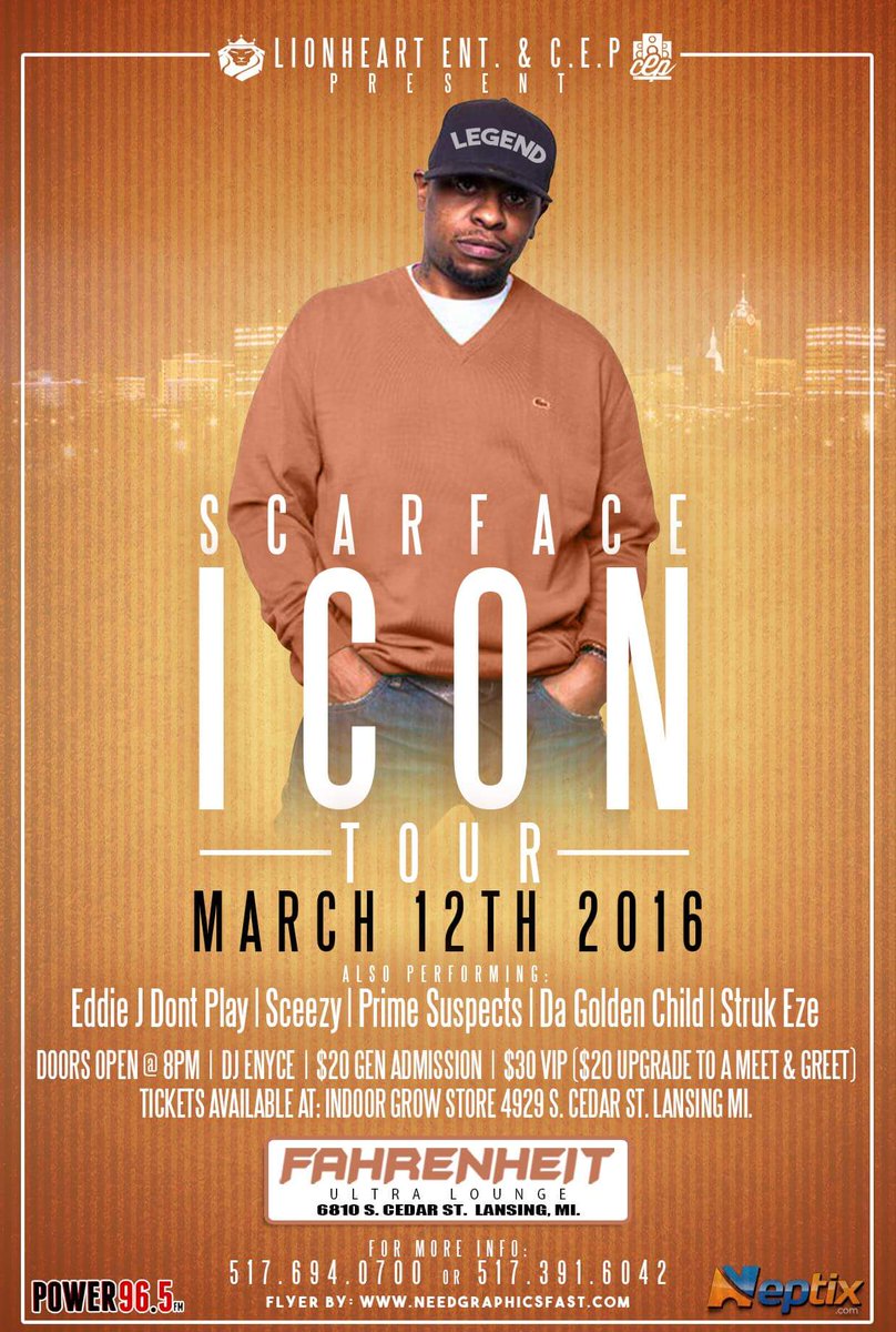 JonRoehl's tweet photo. LANSING MICHIGAN! MARCH 12th!! THE LEGEND IS COMING!! @BrotherMob https://t.co/eUx8TaD6Xm