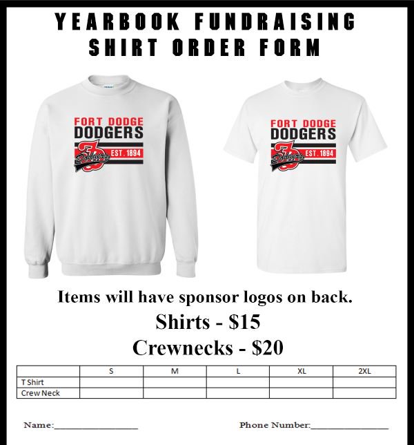 FDyearbook's tweet photo. Hey Dodgers! Tshirts and hoodies are for sale to help fund the yearbook! The last day to buy is March 4. https://t.co/t1LadlM12x