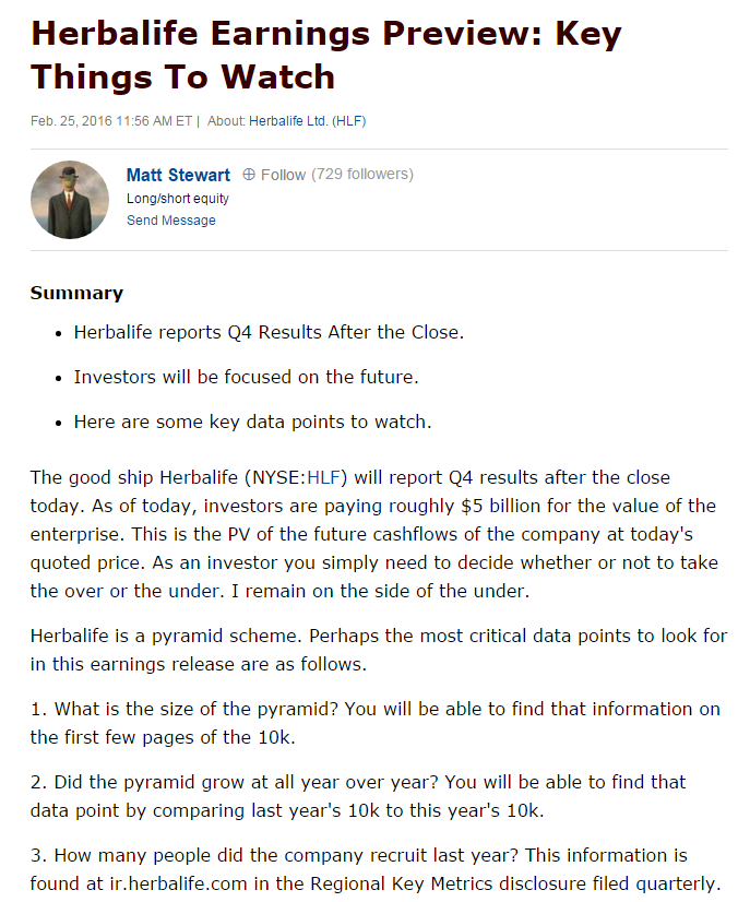 MLMMOS's tweet photo. $HLF Earnings Preview: Key Things To Watch/ Herbalife the"not a #pyramid #scheme" #MLMGiant
https://t.co/jshqLkMFez https://t.co/l2ByOH2jy6