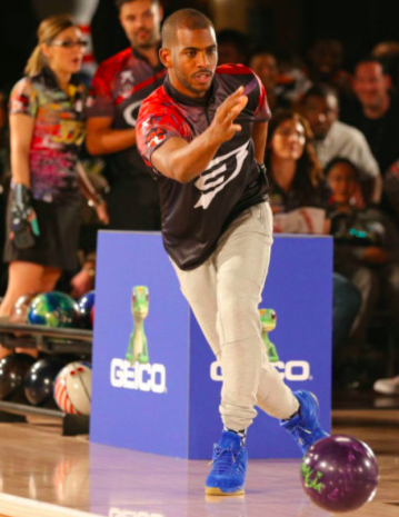 Chris Paul is bowling in sneakers 