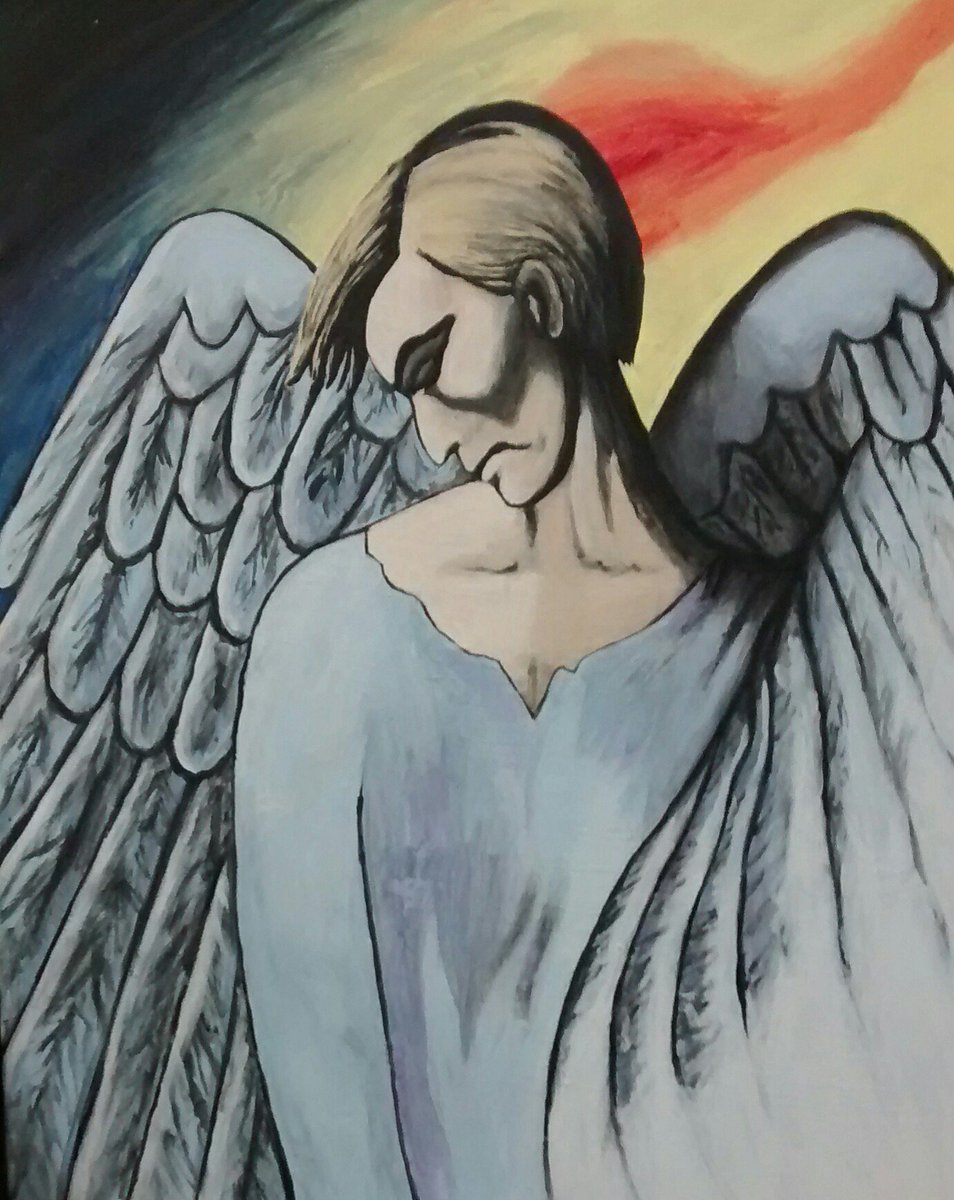 MyTwistedPonies's tweet photo. Did this painting as a tribute to #DavidBowie https://t.co/RmPXvsR1Tz