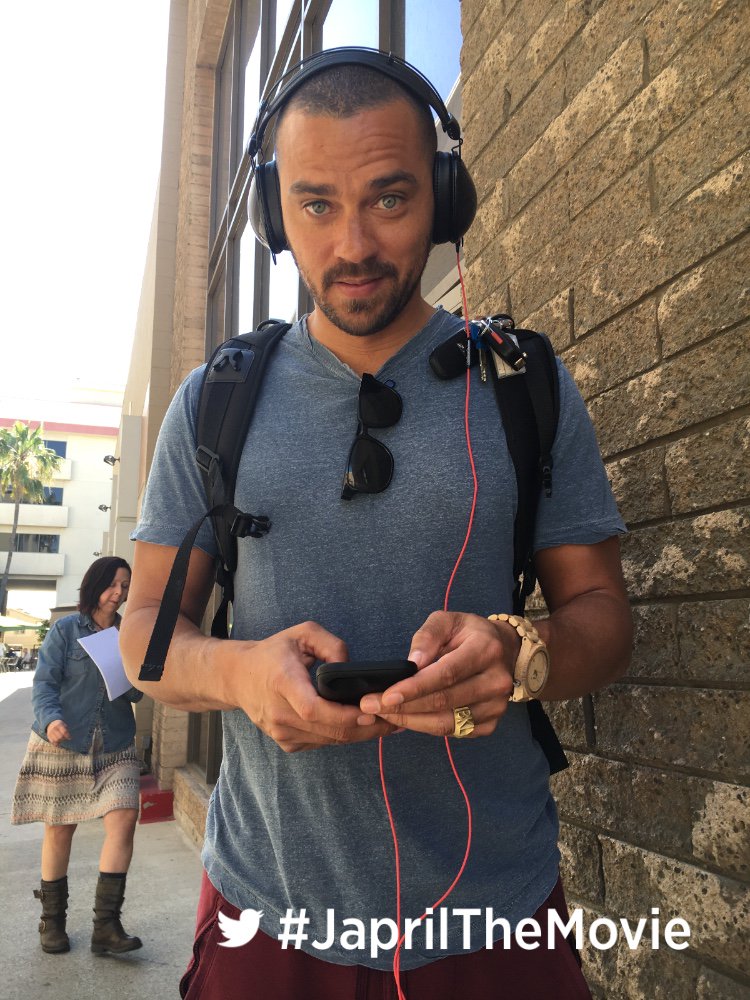 sarahdrew's tweet photo. This guy is ready for the day. #JaprilTheMovie https://t.co/pulHYMe3Jk