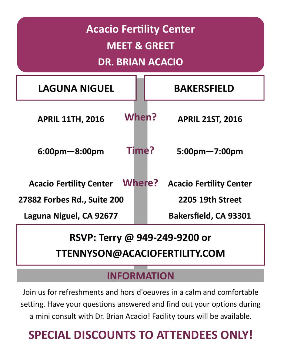 AcacioFertility's tweet photo. #HaveYouHeard!? We're hosting another #Event! Be sure to RSVP, space is limited! #AFCevents #discounts https://t.co/tv33teUeja