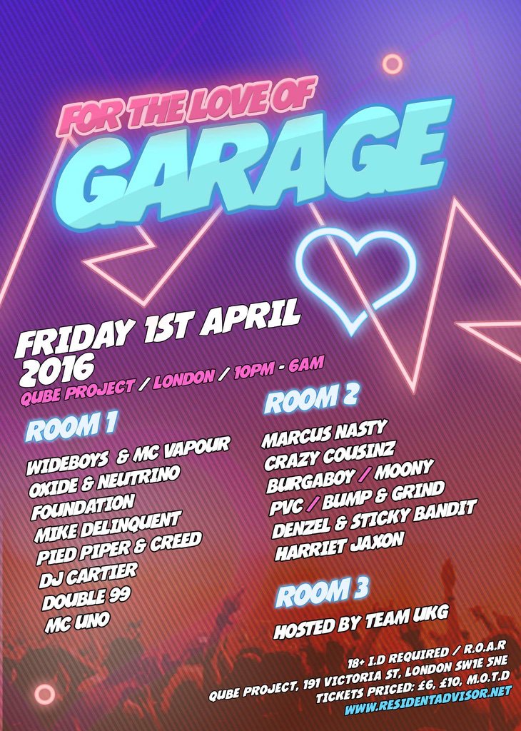 We are pleased to announce TeamUKG will be hosting a room at <a href="/TheLoveOfGarage/">ForTheLoveOfGarage</a> on Friday 1st April line up to follow