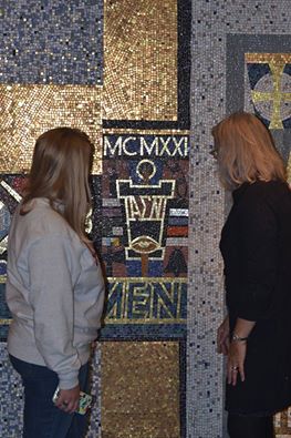 Alpha_Sigma_Nu's tweet photo. Admiring the ASN mosaic @MarquetteU's Alumni Memorial Union during the Centennial Conference #tbt #asn100 https://t.co/spXMjgRdeQ