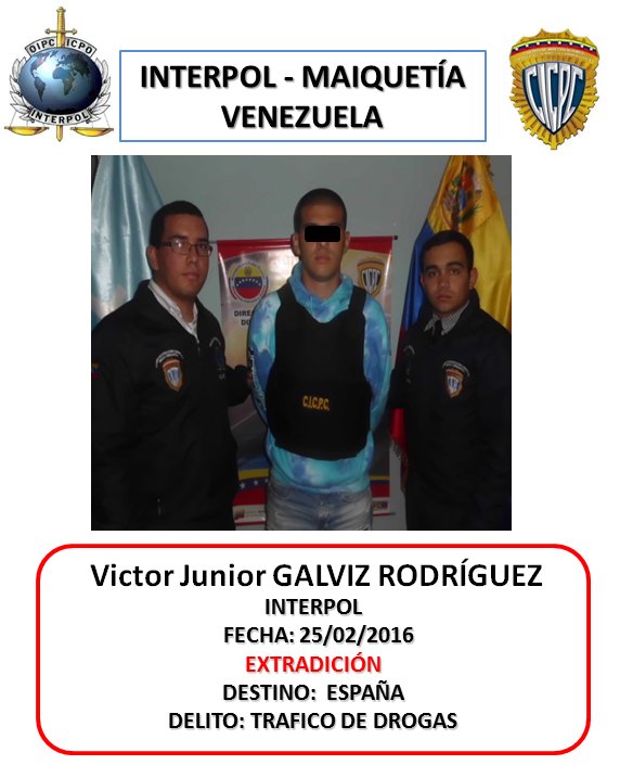 INTERPOL-MAIQUETÍA CON INTERPOL CARACAS, MATERIALIZARON LA EXTRADICIÓN DEL CDNO  ESPAÑOL VICTOR  GALVIZ RODRIGUEZ