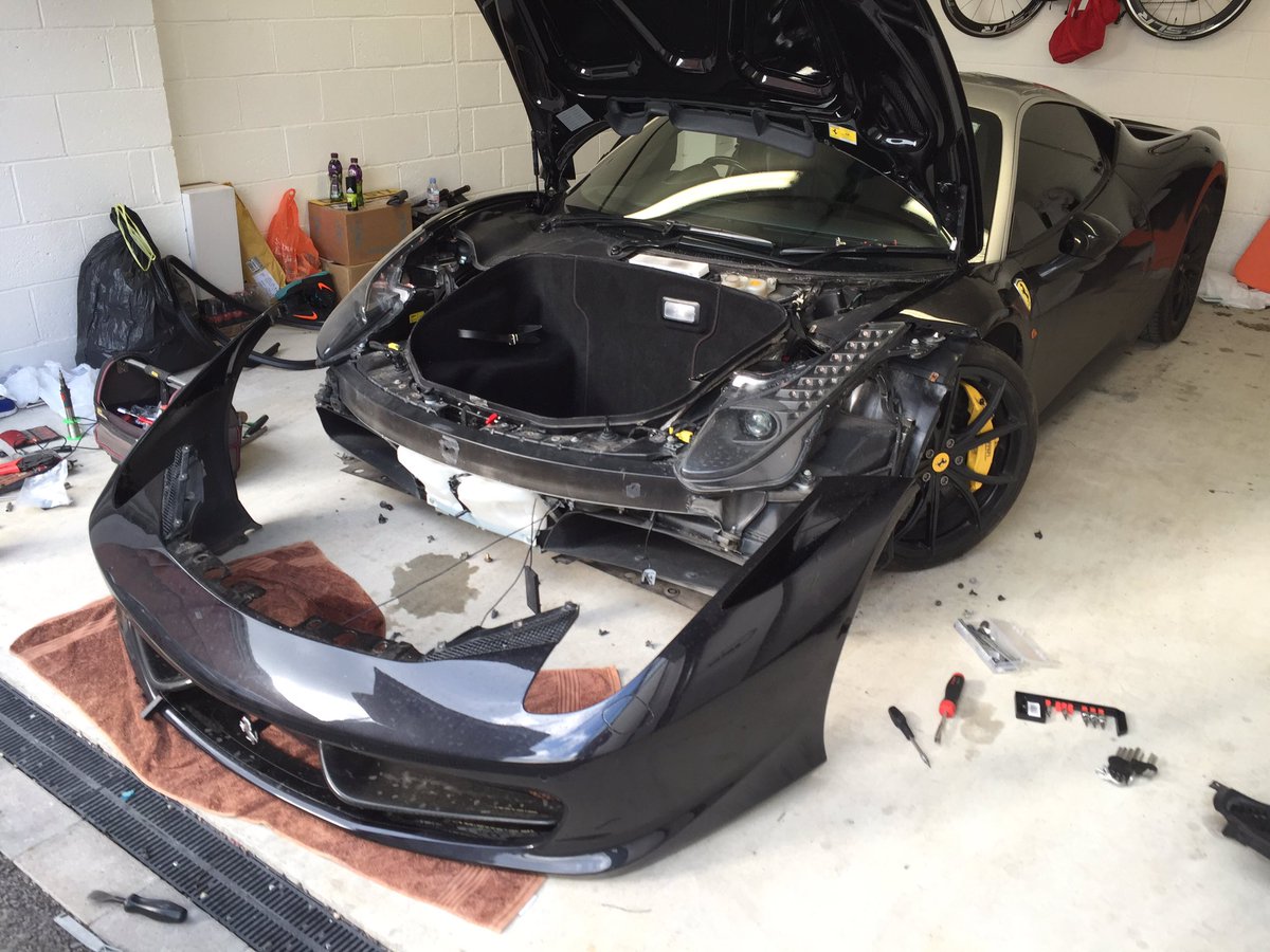 retrofitsol's tweet photo. Ferrari 458 having its #stingervip removed , ready for its next owner 
@StingerHQ @StingerUK @Sam_DeHaan #protection https://t.co/bvD2qplf88