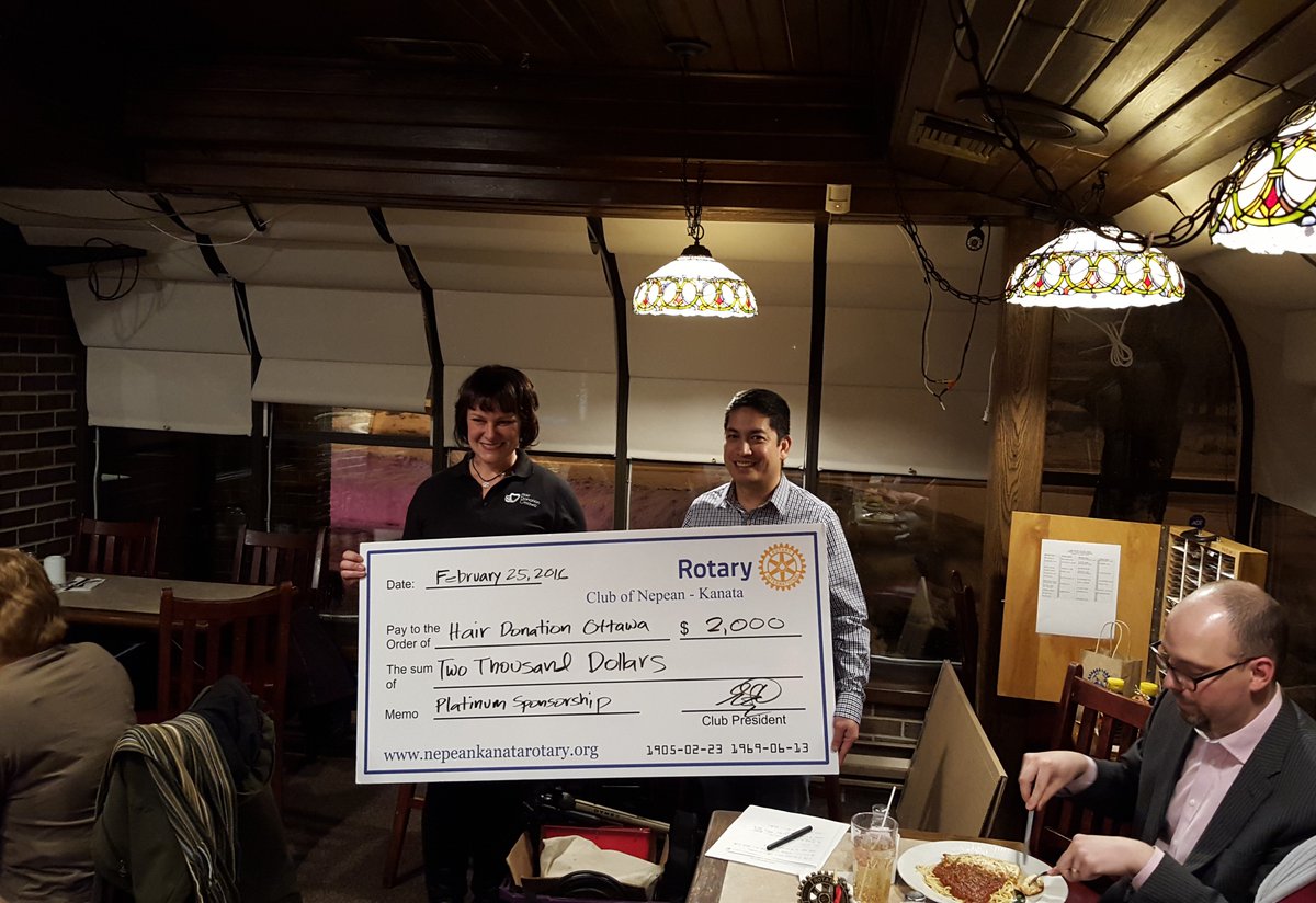 Nepean-Kanata Rotary club is proud to be the Platinum Sponsorship of <a href="/HairDonationOT/">Hair Donation Ottawa</a>