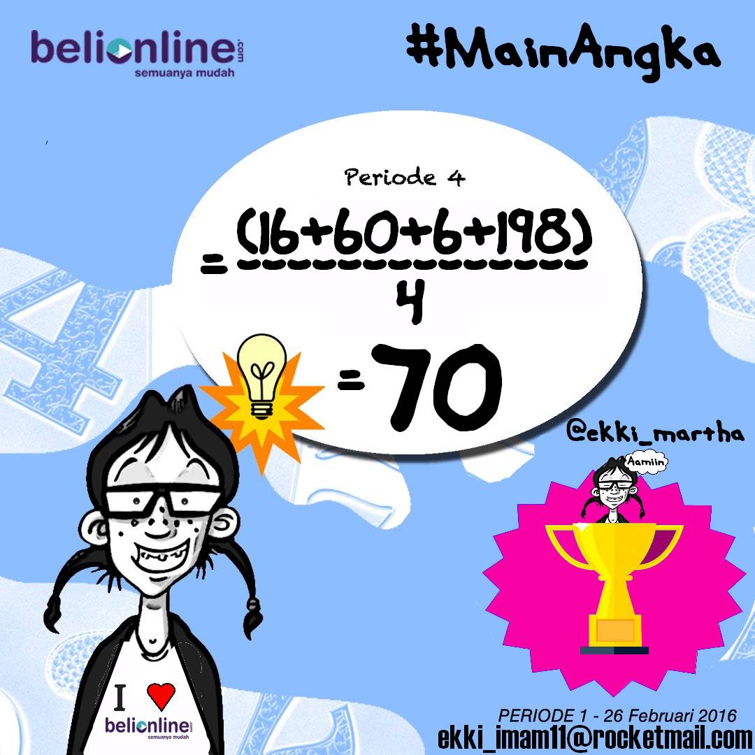 ekiimams's tweet photo. Siappp sudah min,, #MainAngka di @belionlinecom semuanya mudah. Semoga aku beruntung ☺☺☺☺☺ https://t.co/j5sl5wKC6c