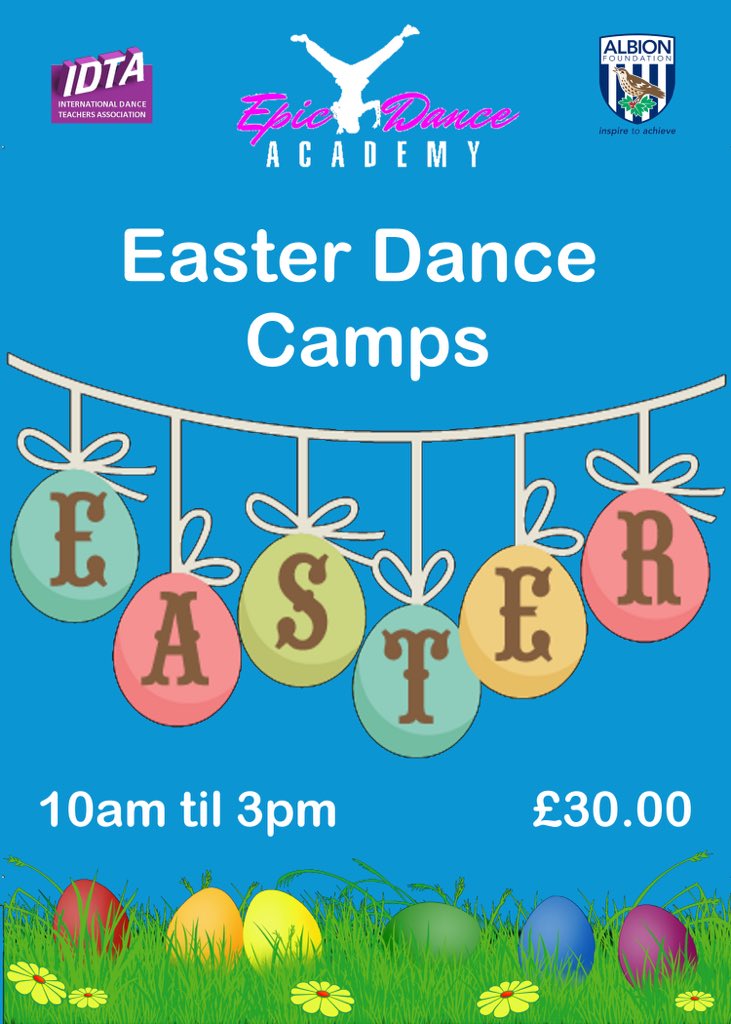 EpicDance2012's tweet photo. Epic Dance Academy Easter dance camps!
#westbromwich #bromsgrove #worcester @WBAFoundation @SazBo83 https://t.co/cZSQjqhz8T