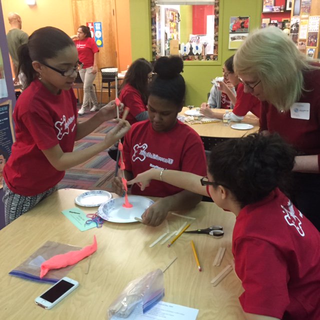 BGCL's tweet photo. @Raytheon engineers help @BGCL build their own towers! #girlday2016 #Eweek2016 #BringItOut #inspired2engineer https://t.co/YRieZJ5UZ8