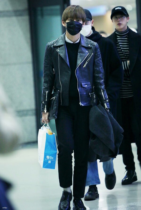 bts outfits on Twitter: "kim taehyung x leather jacket https://t.co