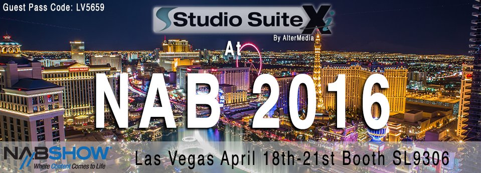 Studio_Suite's tweet photo. Visit us at #NABShow April 18-21 in Las Vegas, NV! Click here for a FREE Guest pass: https://t.co/uMtNb3unMU https://t.co/spRsIlZORt