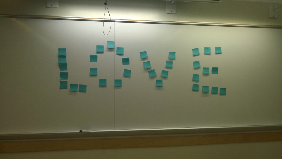 We spelled out Love in sticky notes for our self love meeting at Equality For All. #selflove #EqualityForAll