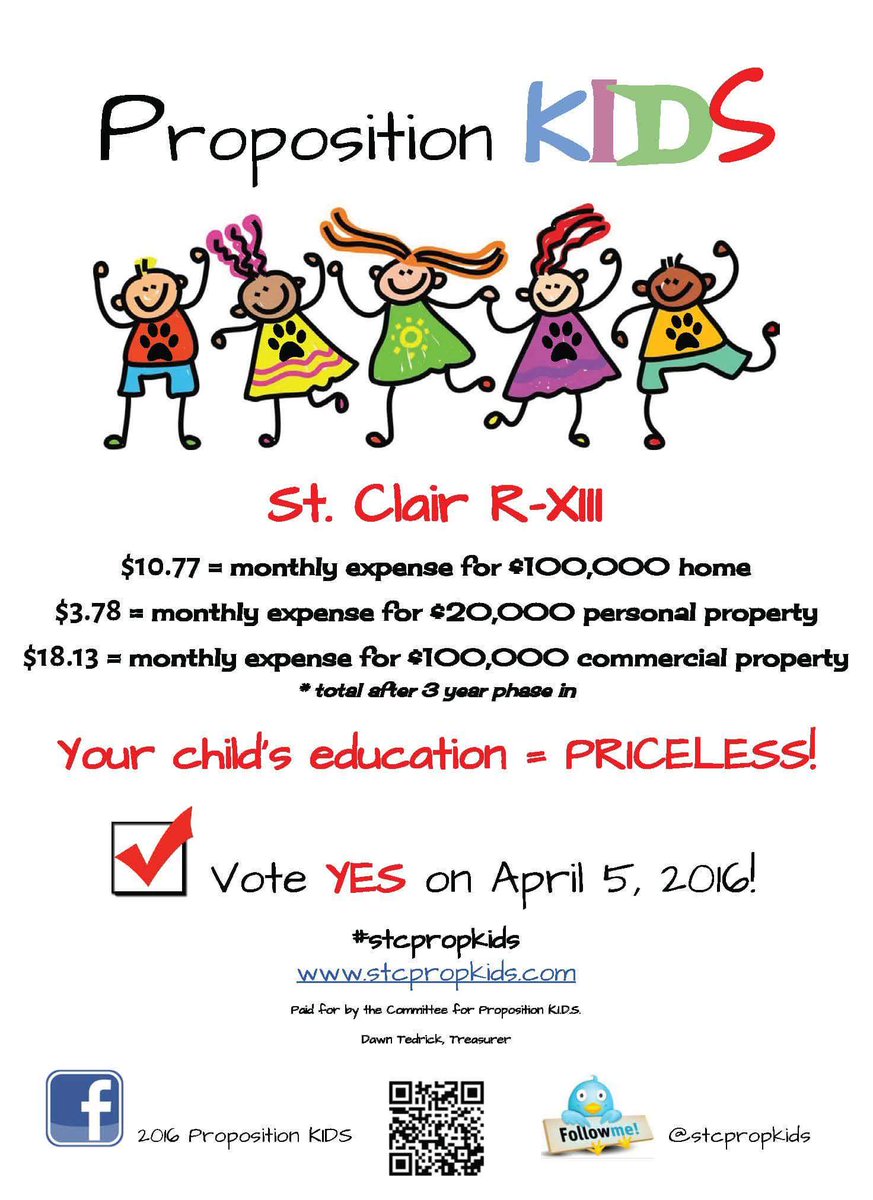 stcpropkids's tweet photo. #STCPROPKIDS Vote Yes for Proposition KIDS ✔✔✔ https://t.co/5sAraojKsM