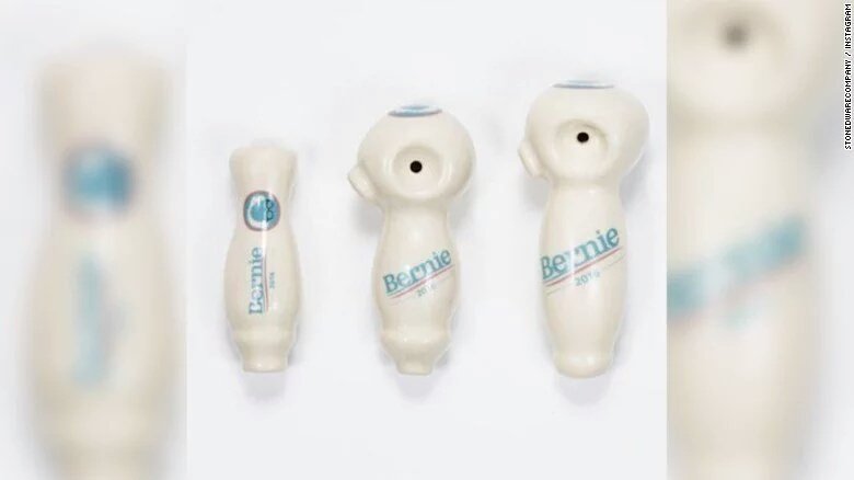 A Bernie Sanders supporter is selling "Bernie Sanders 2016" bowls for Marijuana 😂