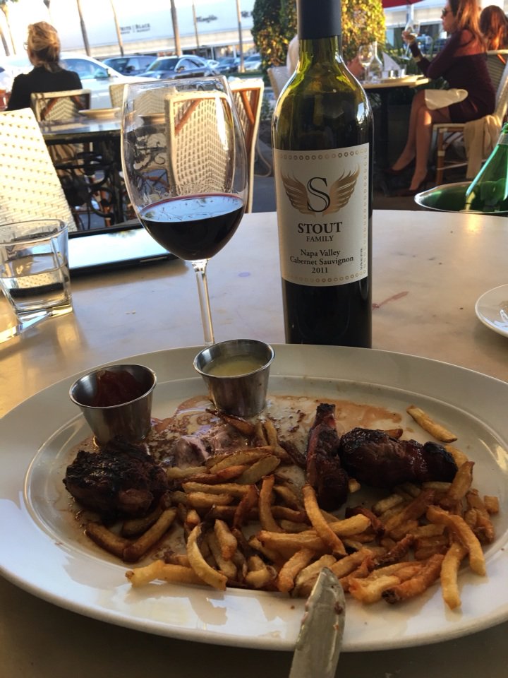 Houston having a Slab and  Cab.   The first release of Stout Family Napa Cabernet    Cheers Ian Stout.  Pop