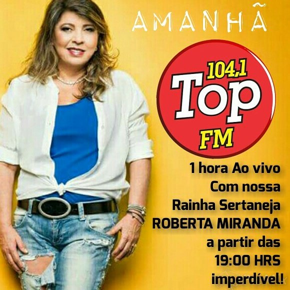 wanubiakarla_af's tweet photo. Amanhã, especial com @robertamiranda1 na @topfmsp  às 19:00 IMPERDÍVEL https://t.co/mAFLI3K2fz