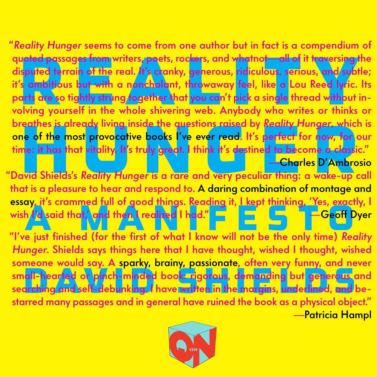 QuoteOrNote's tweet photo. #ThursdayNotes features #insights on #words & #stories from @_DavidShields' #RealityHunger:
https://t.co/7WI5jhKGAS! https://t.co/QrY9K62o3z