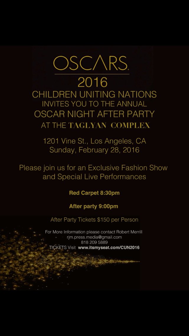 Come check this event out if you're in town and it's for a great cause. #Oscar2016 #cun2016 <a href="/ALEXSHERA/">cy</a>