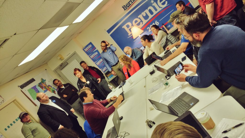 BostonForBernie's tweet photo. At our #MApoli Headquarters tonite @SusanSarandon was our official phonebank captaining! #FeelTheBern #Boston4Bernie https://t.co/MYOl73NYeK