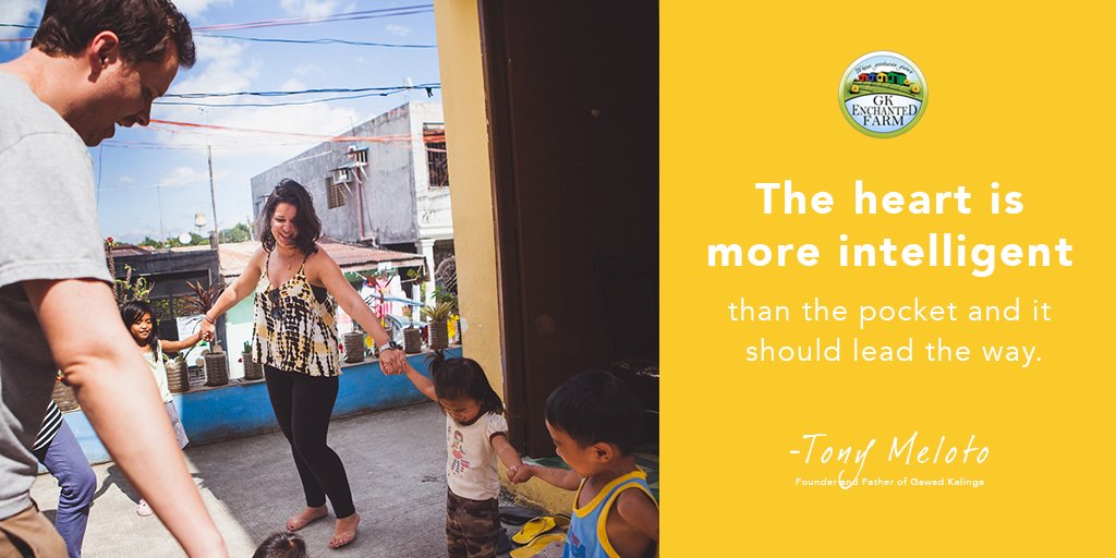 "The heart is more intelligent than the pocket" <a href="/tonymeloto/">Tony Meloto</a> #endpoverty