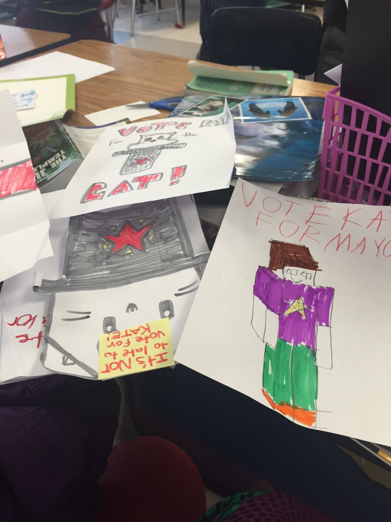 4thStarManatees's tweet photo. Campaign posters for our class election https://t.co/oJPTY0Cuom