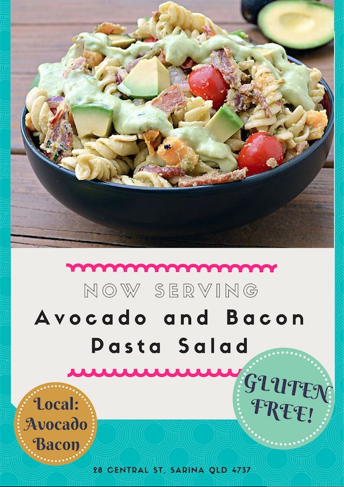 Third_Ground's tweet photo. Creamy avocado + Freckle Farm Bacon (the BEST) + gluten free pasta in a salad that will make you feeling brilliant! https://t.co/aLUjPoHMlW