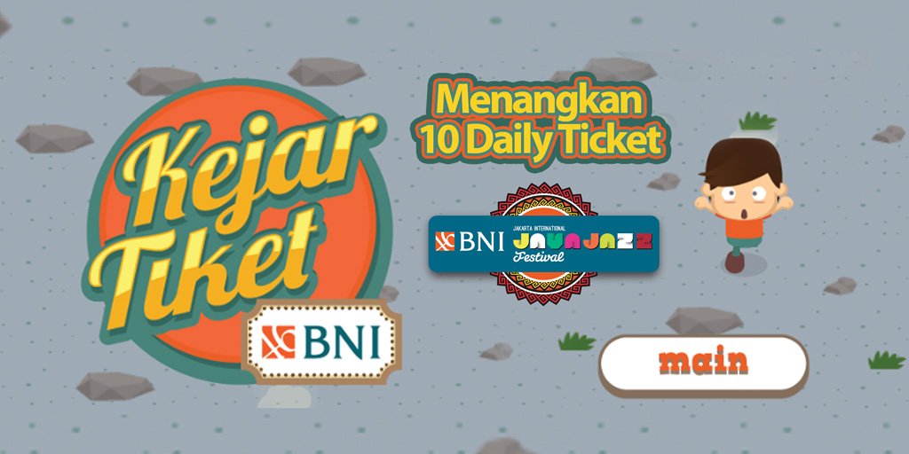 BNI's tweet photo. Kejar Tiker Java Jazz Fest di https://t.co/uTkbdhfdZu ada 10 daily pass untuk top scorer
sampai 26 Feb 2016 https://t.co/VcVhAzhuws