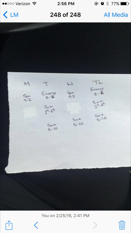 jsea215's tweet photo. My school schedule next term: Tuesdays and Thursdays are going to be murder. https://t.co/JufflNC3j5