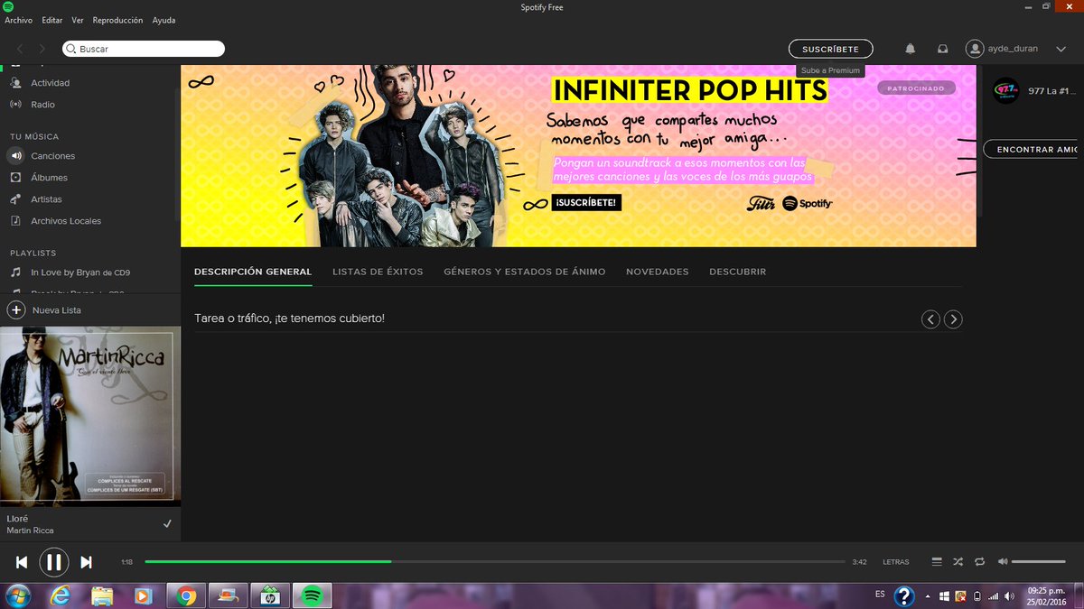TeamDiscos9's tweet image. cuando estas escuchando música en spotify y te sale este hermoso anuncio @somosCD9