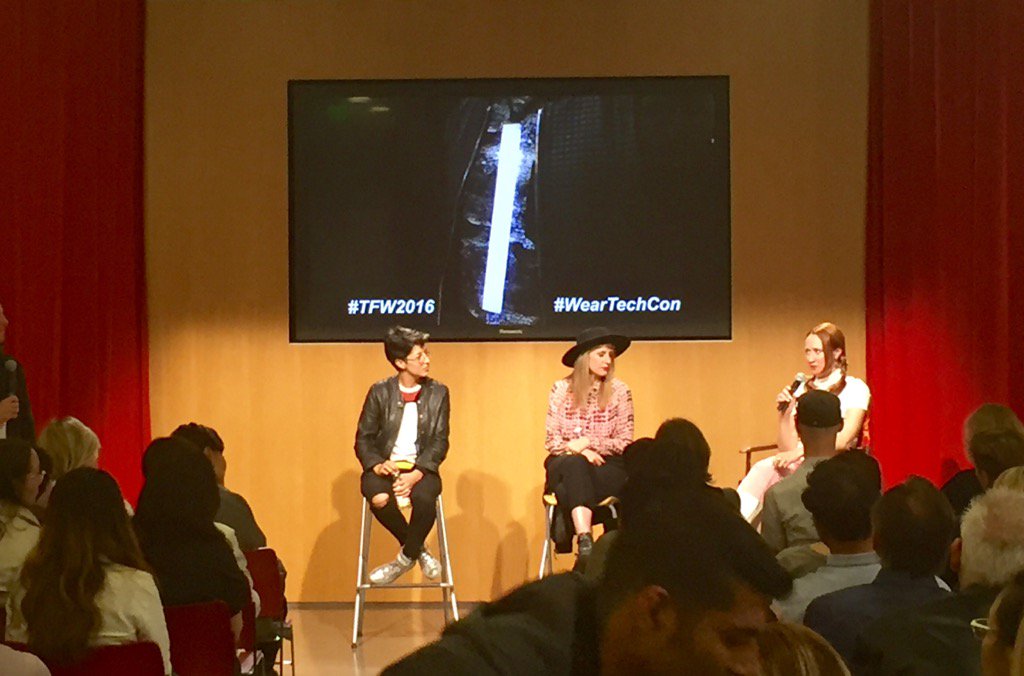 BradNeiman's tweet image. @sensoree in panel talk at #TFW2016 #TECHFashionWeek