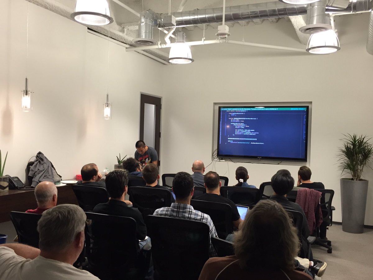 AngularJSOC's tweet image. ES6 and TypeScript awesomeness by @locn