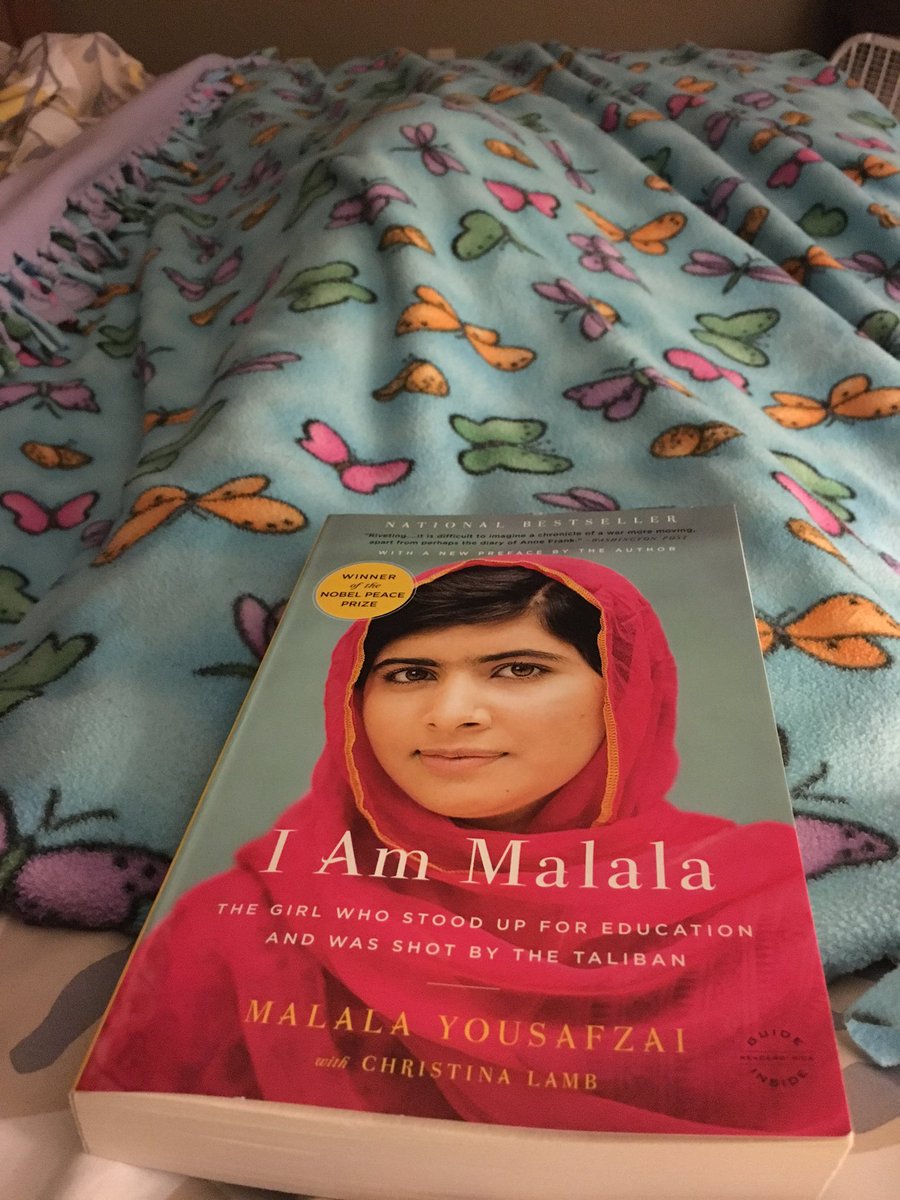 Mrs_Ausman4's tweet photo. Reading along side my S's for their #annefrank project. They're writing a comparison. #withMala https://t.co/MpfuY4FjJd