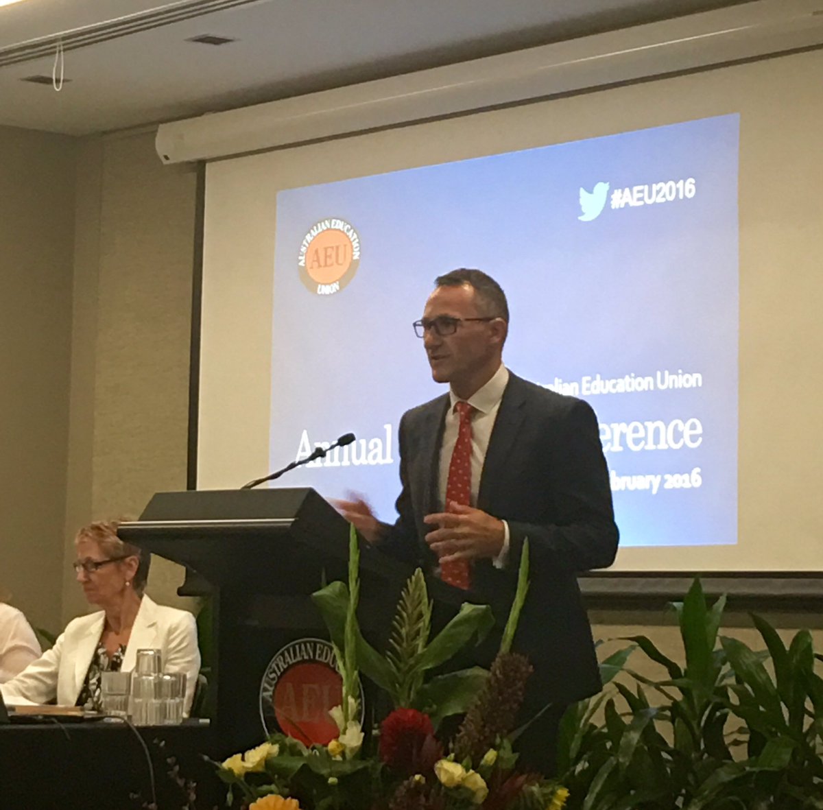 <a href="/RichardDiNatale/">Richard Di Natale</a> "The work that you do should be honored and valued." <a href="/AEUfederal/">AEU</a> conference #AEU2016