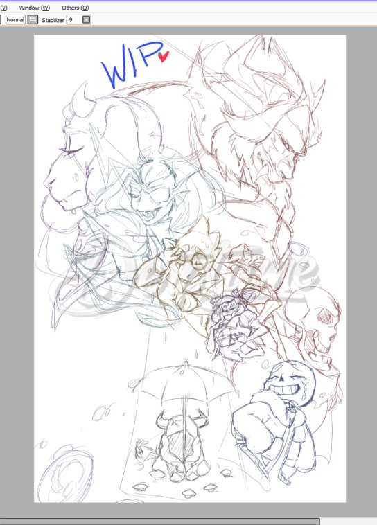 RosenSkye's tweet image. Thanks for coming to the Stream! #Undertale Poster WIP! Will be sold @ #Fanime and on my store ❤