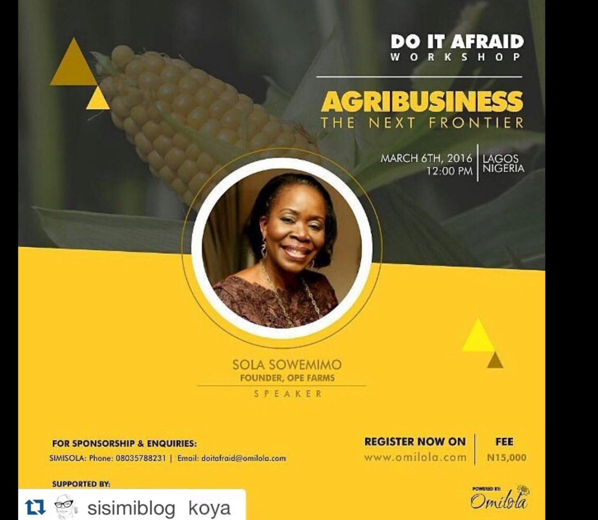 bequeenelle's tweet photo. For a well rounded discussion on Agribusiness, see you there! I shall be one of the many discussants! https://t.co/2GHXm1N2Is