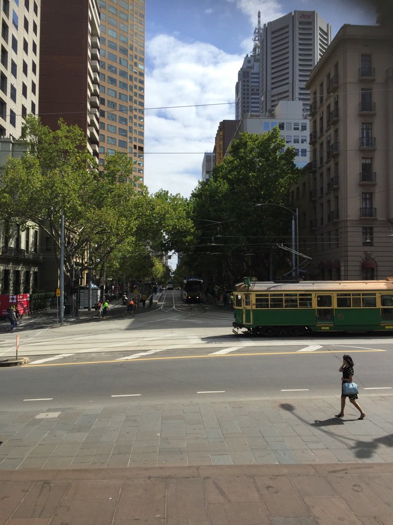 KellieIllichman's tweet photo. The end of a great PD. Looking down Collins St from the Old Treasury Building #MCE16 #oldtreasury #Melbourne https://t.co/LobjxKQ3rq
