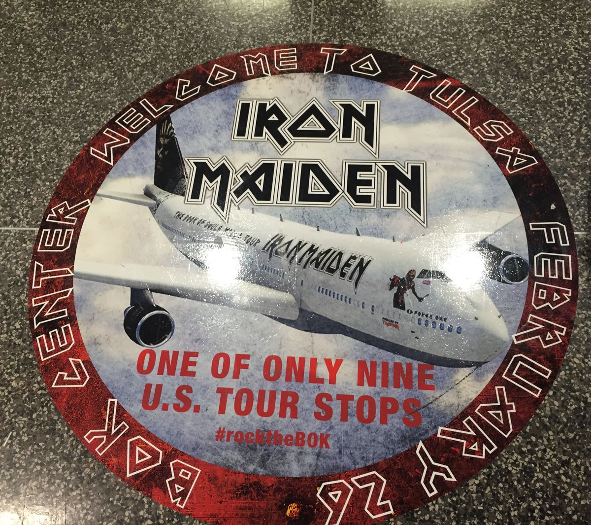IronMaiden's tweet photo. On the floor in Arrivals at Tulsa airport! https://t.co/ZHIxHwjuHG