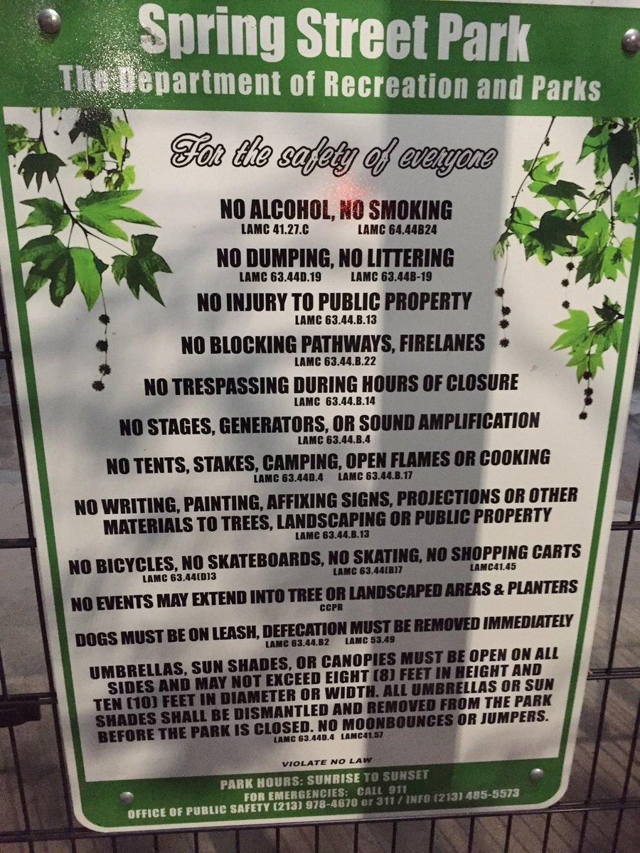 Streetfilms's tweet image. L.A.'s Spring Street Park comes with a few rules. @PPS_Placemaking