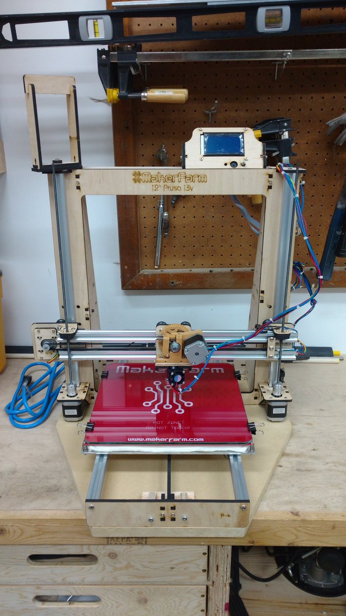 DustinBartlett's tweet photo. Finished and everything is working correctly. Calibration and first prints tomorrow or Sat. #MakerFarm I3V 12 https://t.co/2vWWTnaMFC