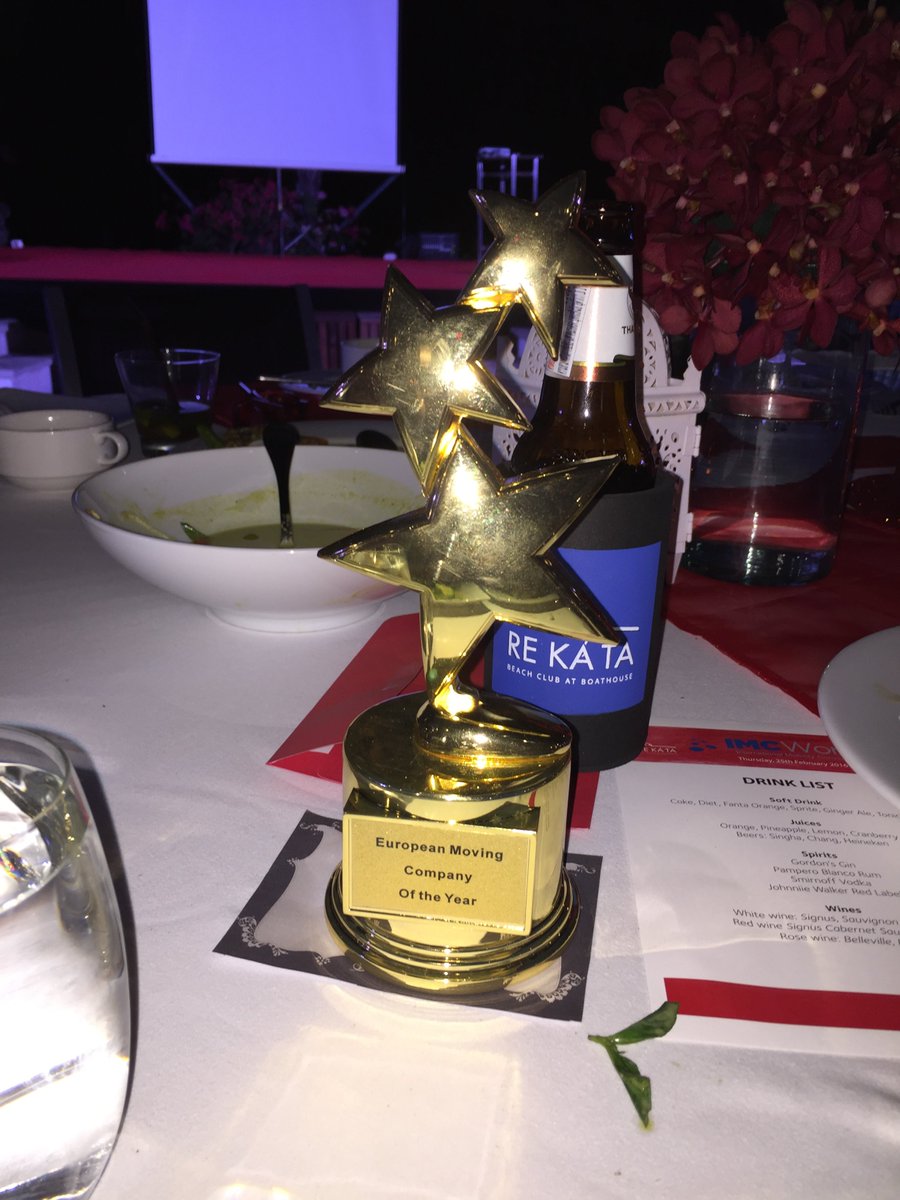 IconRelocation's tweet photo. Icon Moving Services win European Moving Company of the year at IMC awards in Phuket #imcworld  @moversconvention https://t.co/vPzlEjr2ZY