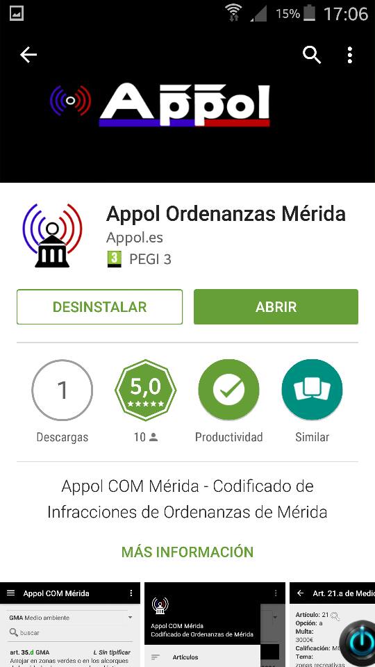 COPEMERIDA's tweet photo. Un policía local de Mérida crea una APP donde aparecen todas las ordenanzas municipales y sus sanciones @ayto_merida https://t.co/xYxpjCJyLb