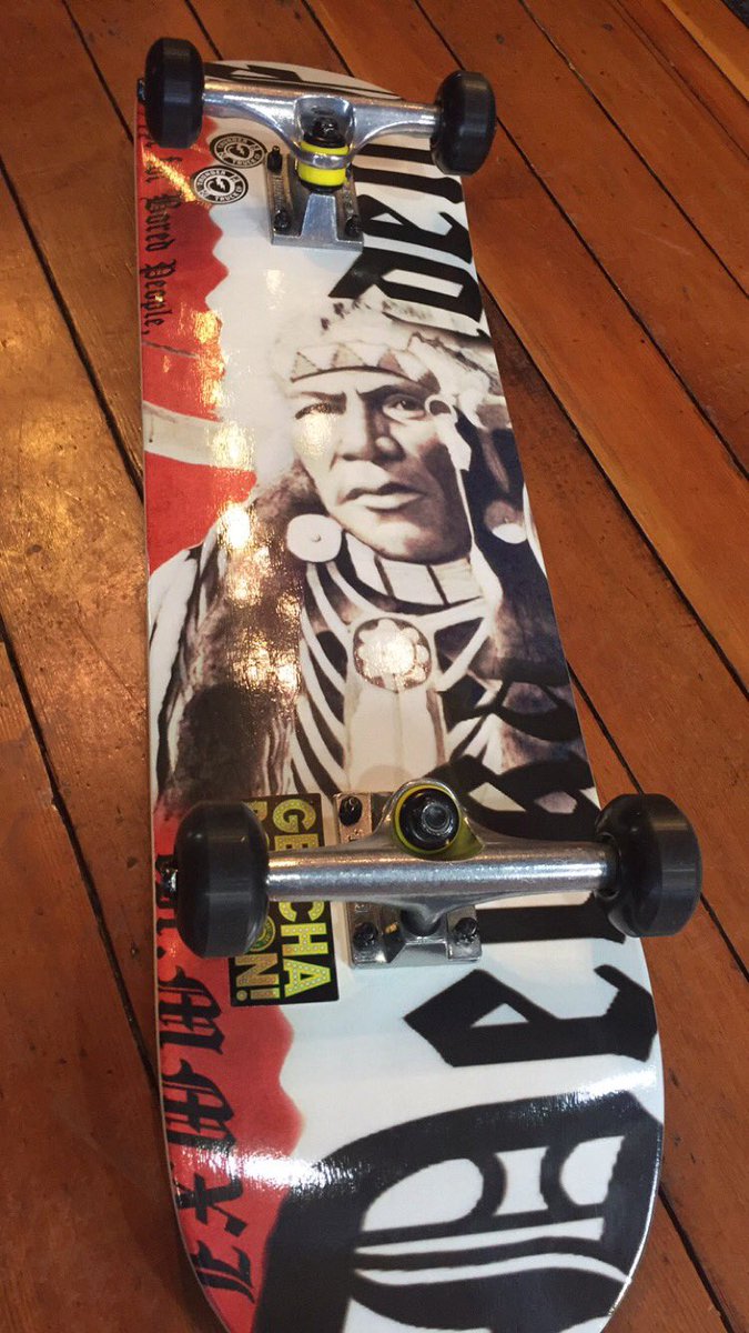DeckadencEShopp's tweet photo. Another sweet set up from #DeckadenceSkateboards ...Chief deck, a collab with local & artist friend Derrick Brown https://t.co/KGI4Z78zsB
