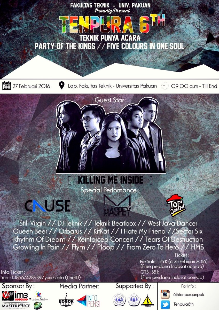 Here we go!! 
TENPURA 6th with
<a href="/KILLINGMEINSIDE/">Killing Me Inside</a> |
<a href="/CAUSEofficial/">Cause</a> | <a href="/mas_peyang/">Maśpey Music</a> | @TopiJerami cc: <a href="/Tenpura6th/">6thtenpura</a>