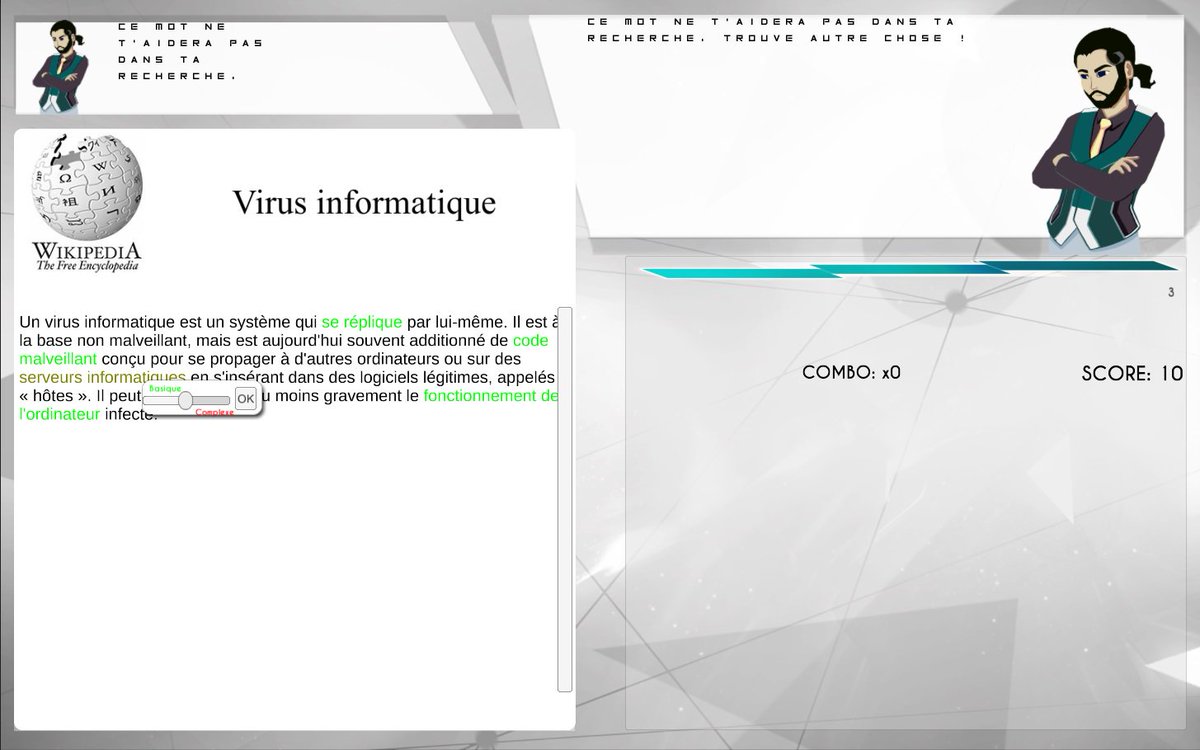 Les graphismes des protos d'#Hellink avancent. Le Gameplay 1, la recherche de mots-clés !#jeuvideo #bupmc #SorbonneU